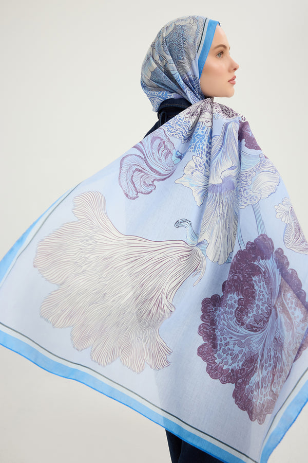 Efilia Desenli Şal - Mercan Bahçesi - Lila