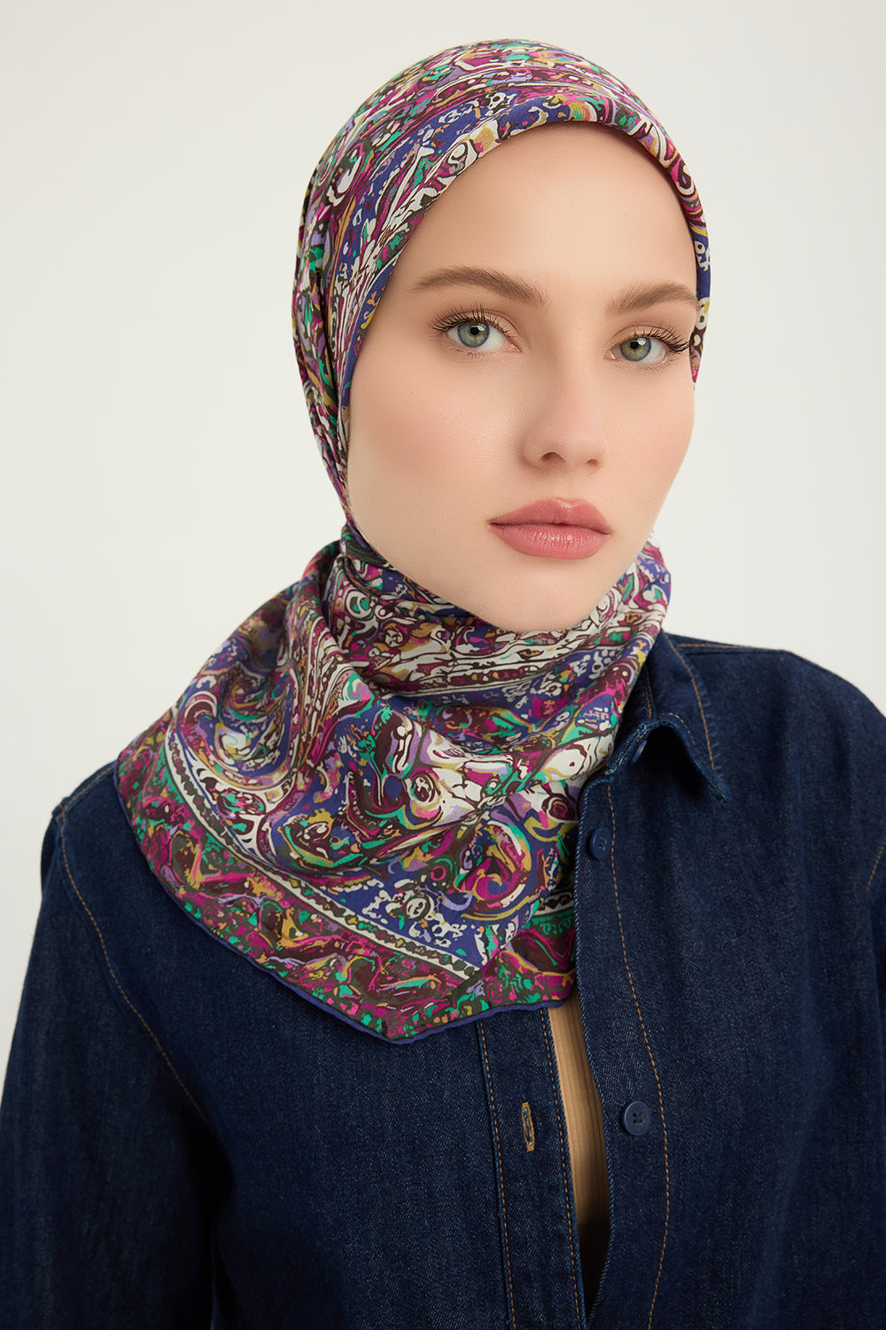 Vierra Desenli Eşarp - Ebedi Saraylar - Mor