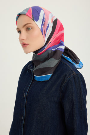 Efilia Desenli Eşarp - Renklerin Lalesi - Fuşya