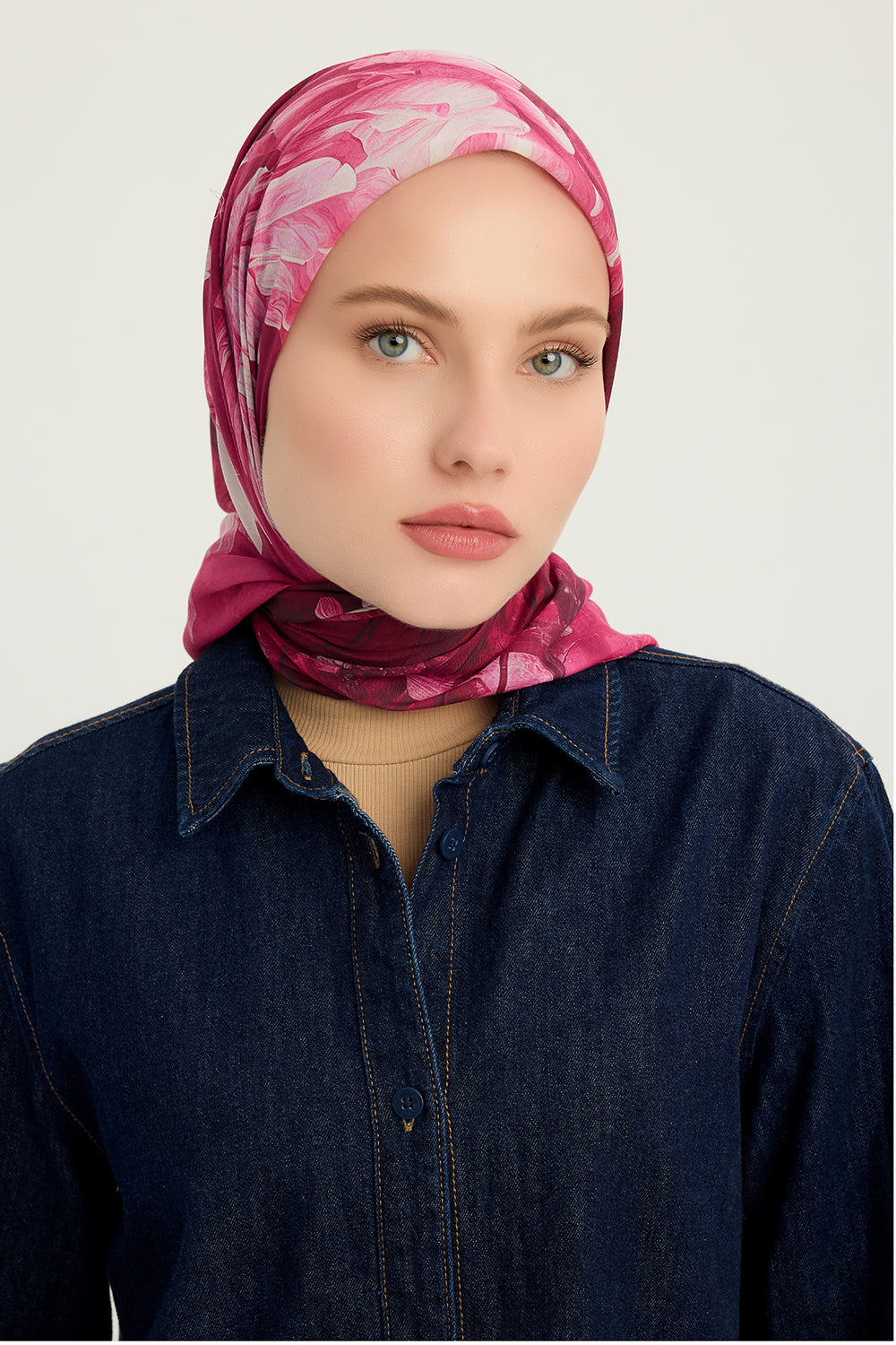 Efilia Desenli Eşarp - Zamansız Hayal - Fuşya