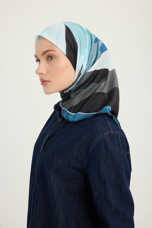 Efilia Desenli Eşarp - Renklerin Lalesi - Mavi