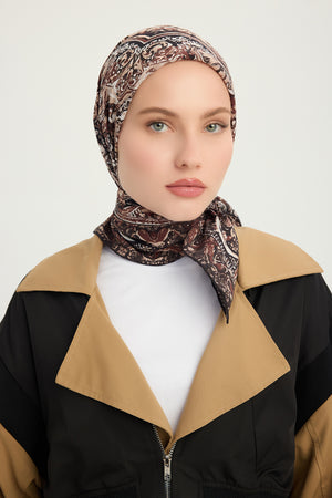Vierra Desenli Eşarp - Ebedi Saraylar - Koyu Kahve