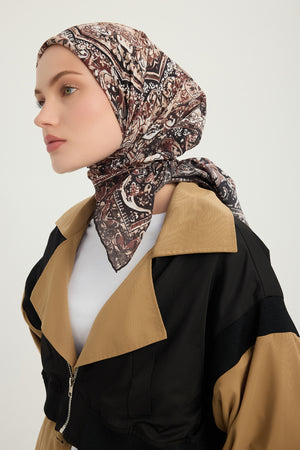 Vierra Desenli Eşarp - Ebedi Saraylar - Koyu Kahve