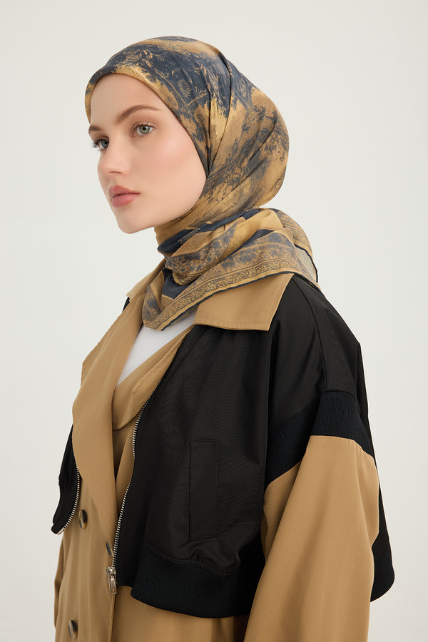 Efilia Desenli Eşarp - Köklerin Aynası - Camel