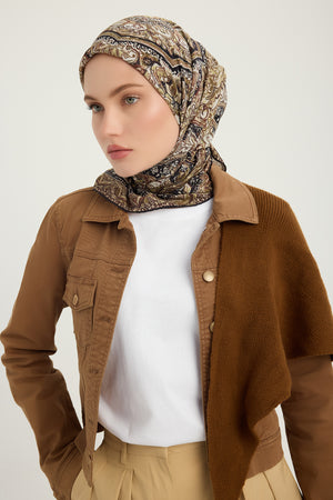 Vierra Desenli Eşarp - Ebedi Saraylar - Vizon