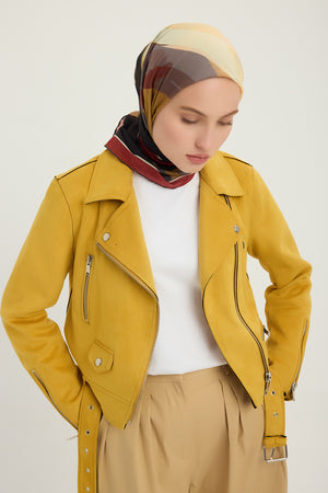 Efilia Desenli Eşarp - Renklerin Lalesi - Kiremit