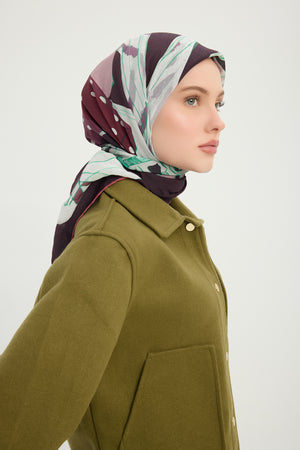 Vierra Desenli Eşarp - Düğümler ve Hikayeler - Bordo