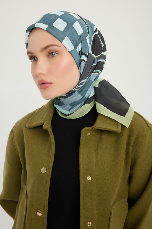 Efilia Desenli Eşarp - Pastel Yolculuk - Nefti