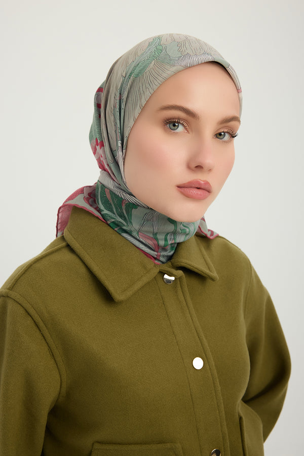 Efilia Desenli Eşarp - Mercan Bahçesi - Nefti