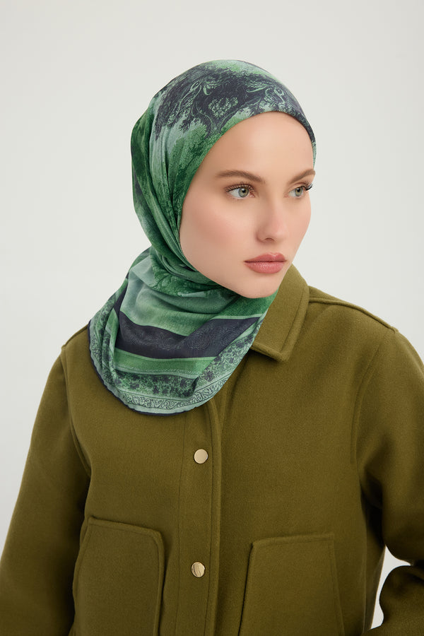 Efilia Desenli Eşarp - Köklerin Aynası - Yeşil