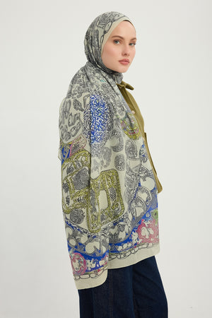 Efilia Desenli Şal - Sonsuz Aşk - Yeşil
