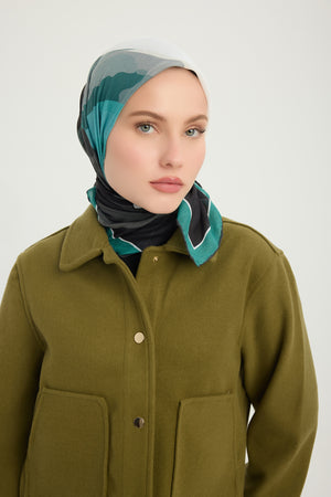 Efilia Desenli Eşarp - Renklerin Lalesi - Yeşil