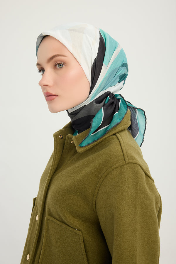 Efilia Desenli Eşarp - Renklerin Lalesi - Yeşil