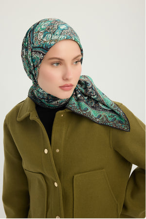 Vierra Desenli Eşarp - Ebedi Saraylar - Zümrüt Yeşili