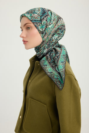 Vierra Desenli Eşarp - Ebedi Saraylar - Zümrüt Yeşili