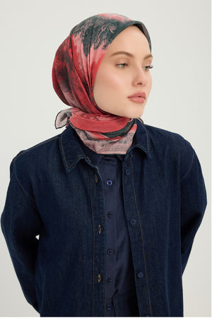 Efilia Desenli Eşarp - Köklerin Aynası - Pudra