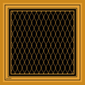 Pamuk İpek Eşarp - Dalga Desen - Gold