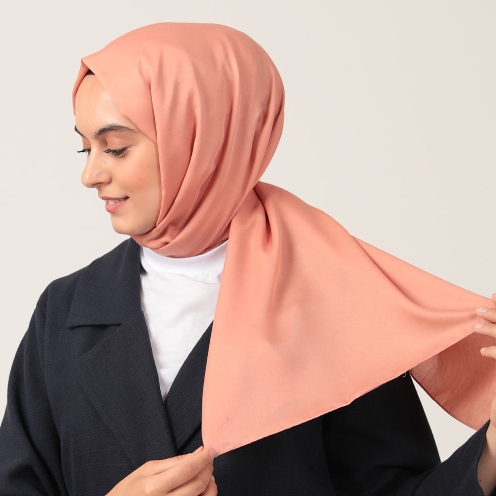 Düz Pamuklu Şal - Somon