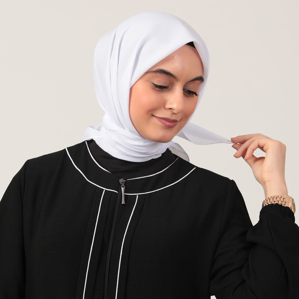 Yazlık Denim Eşarp - Beyaz