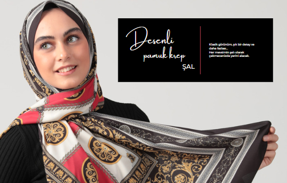 ipekistanbul Desenli Krep Pamuk Şal Modelleri