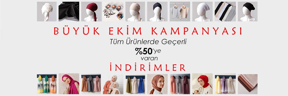 İpekistanbul Tesettür Eşarp Şal ve Bonelerde Ekim Kampanyası Tüm Ürünlerde Geçerli İndirim Fırsatları