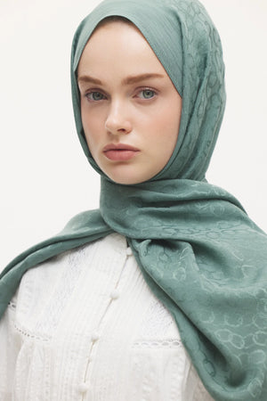 Native Zincir Desen Naia Şal - Mint Yeşili