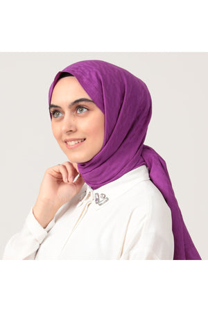 V Desen Fresh Cotton Şal - Mor