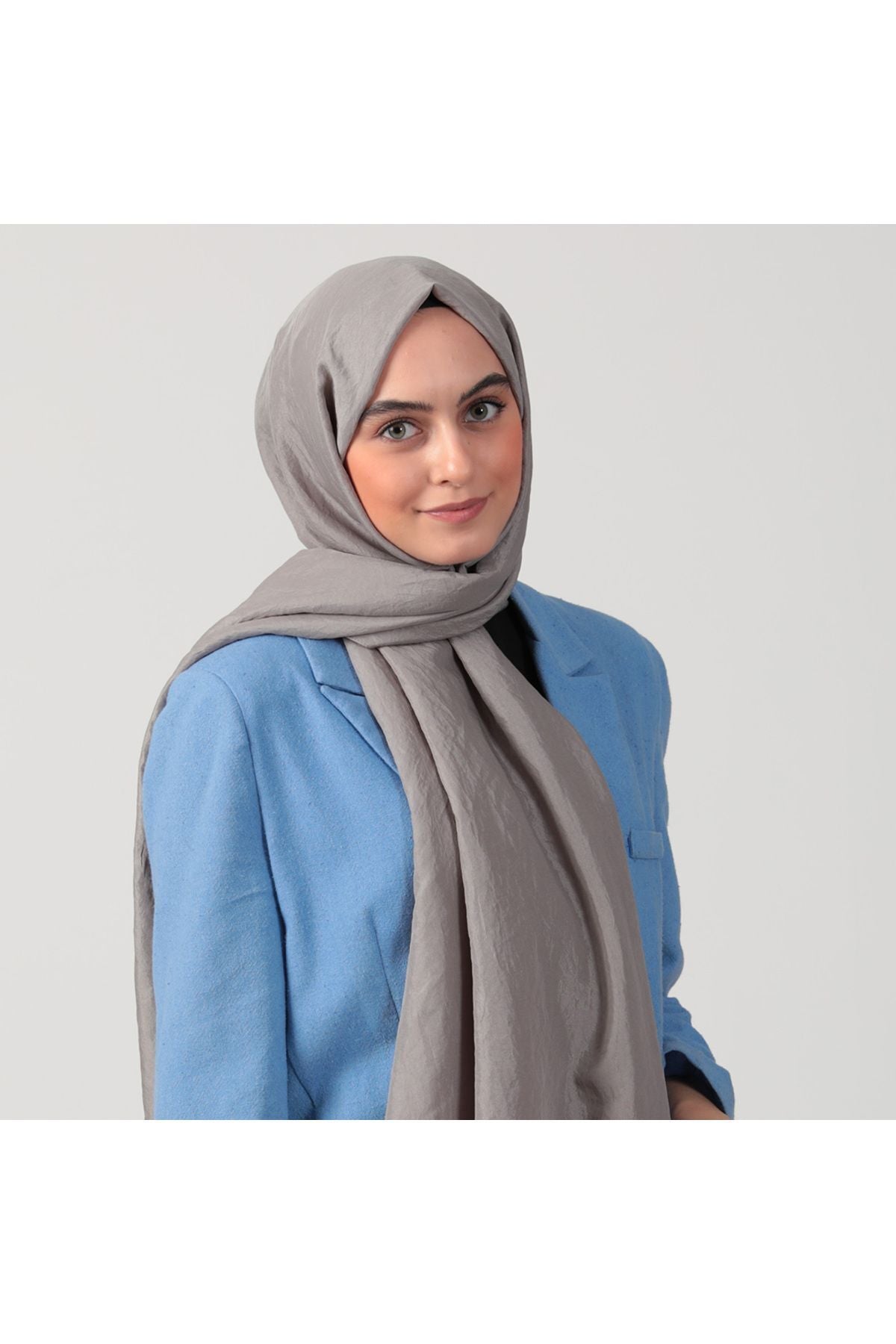 Pamuk Vual Şal - Gri