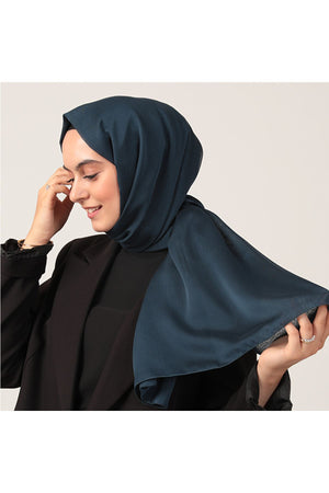 Janjanlı Şifon Şal - Koyu Lacivert