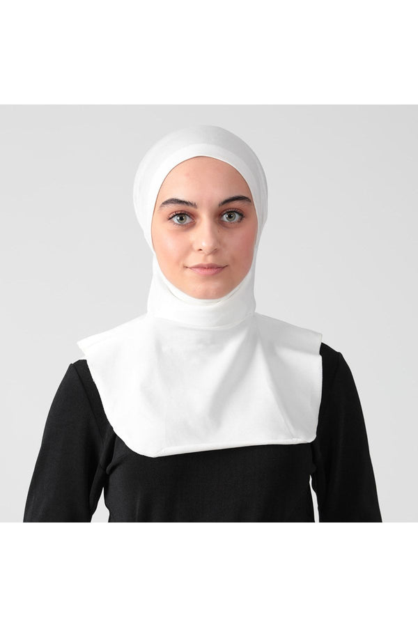 Boyunluklu Hijab Bone - Özel Üretim - Ekru