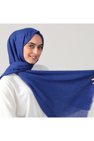 Pamuk Kraş Şal - Saks Mavi