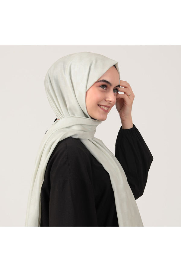 Pamuk İpek Şal - Dama Desen - Bej