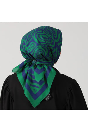 Pamuk İpek Eşarp - Helezon Desen - Benetton