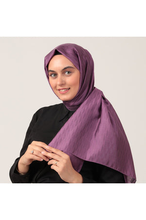 Yün İpek Şal - Dağ Desen - Lavanta