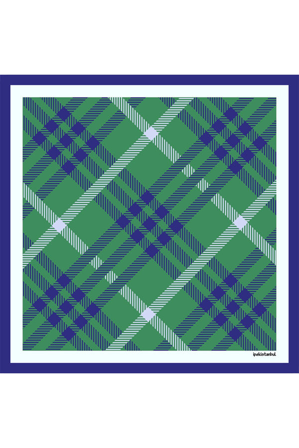 Pamuk İpek Eşarp - Ekose Desen - Benetton