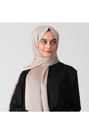 Janjanlı Şifon Şal - Vizon