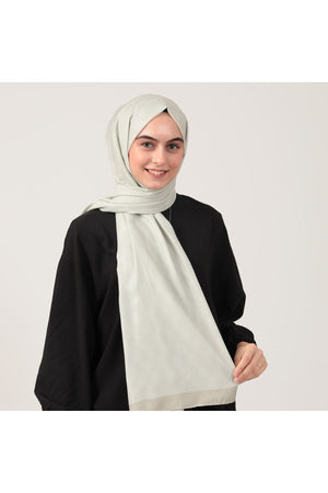 Pamuk İpek Şal - Dama Desen - Bej