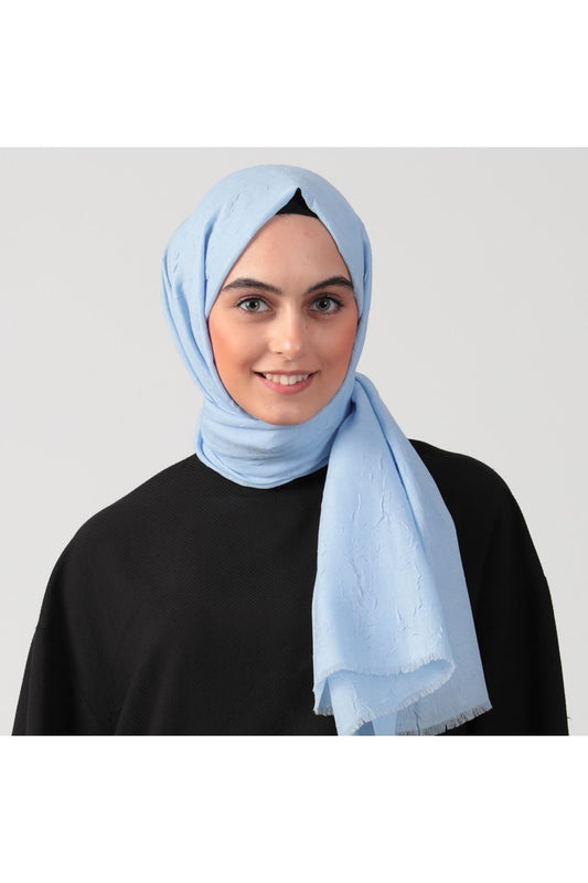 Pamuk Kraş Şal - Bebe Mavi