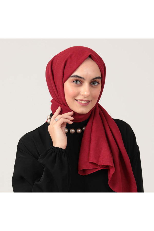 Organik Pamuk Şal - Bordo