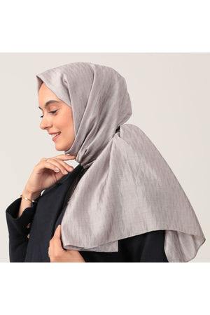 Yün İpek Şal - Dağ Desen - Gri