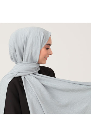 V Desen Fresh Cotton Şal - Buz Mavisi