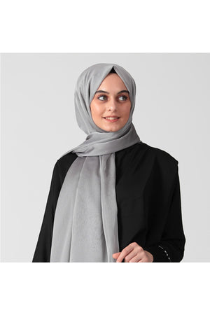 Janjanlı Şifon Şal - Gümüş