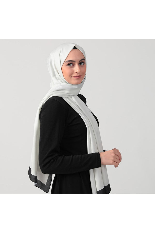 Pamuk İpek Şal - Düz Renk Şal - Ekru