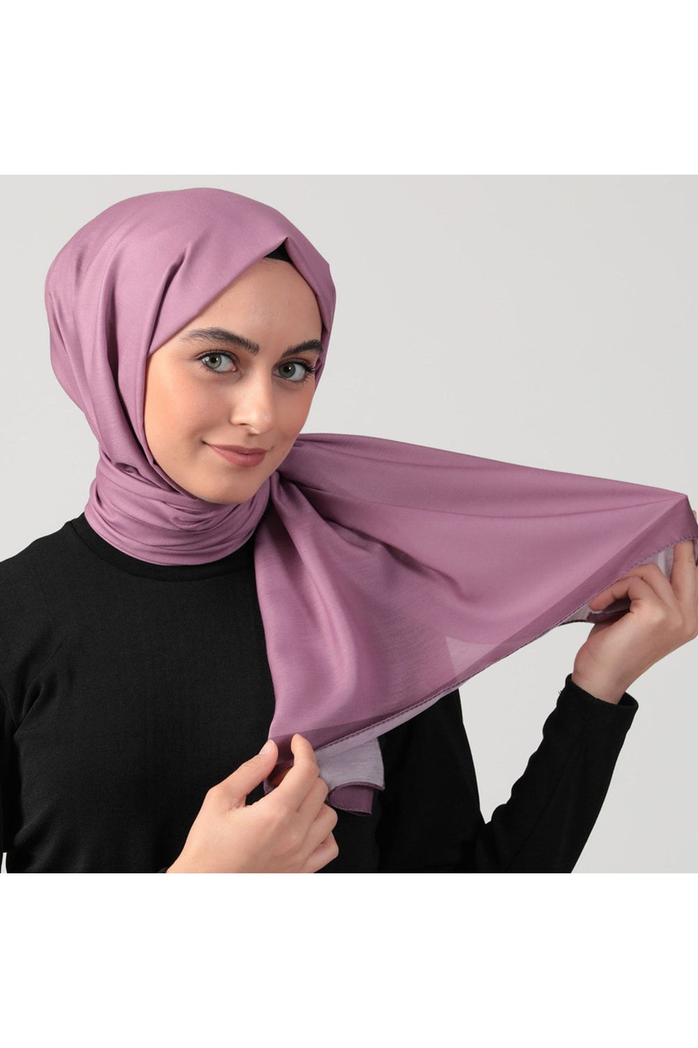 Pamuk Ipek Şal - Düz Renk Şal - Leylak