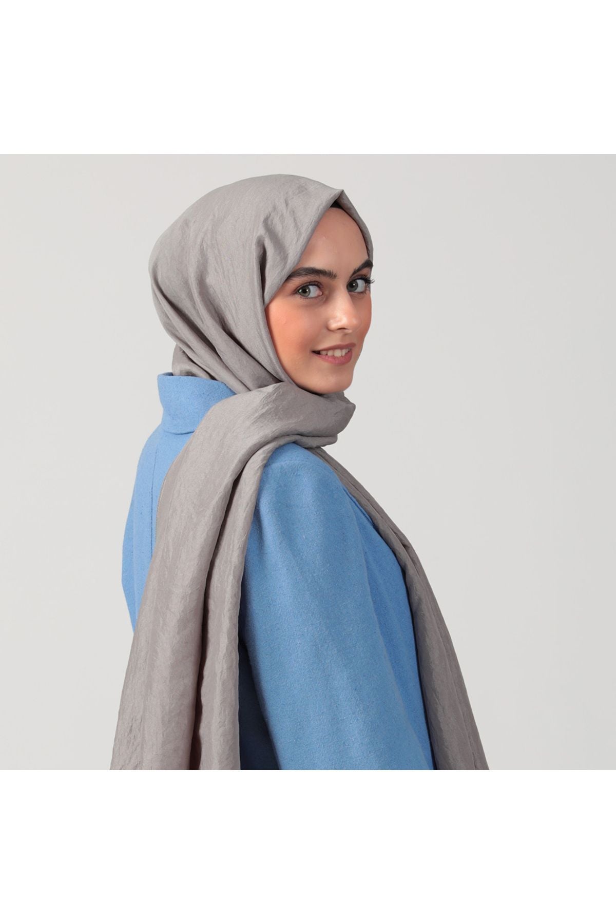 Pamuk Vual Şal - Gri