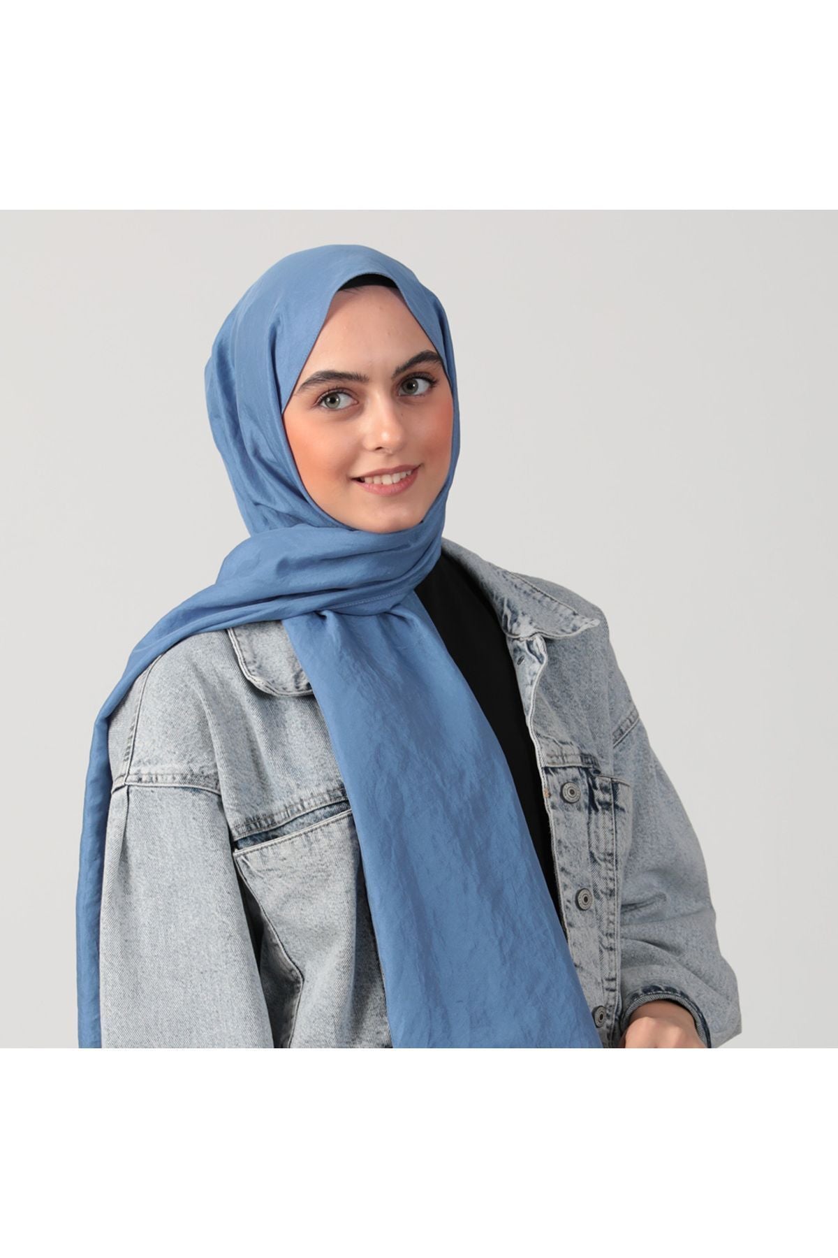 Pamuk Vual Şal - İndigo