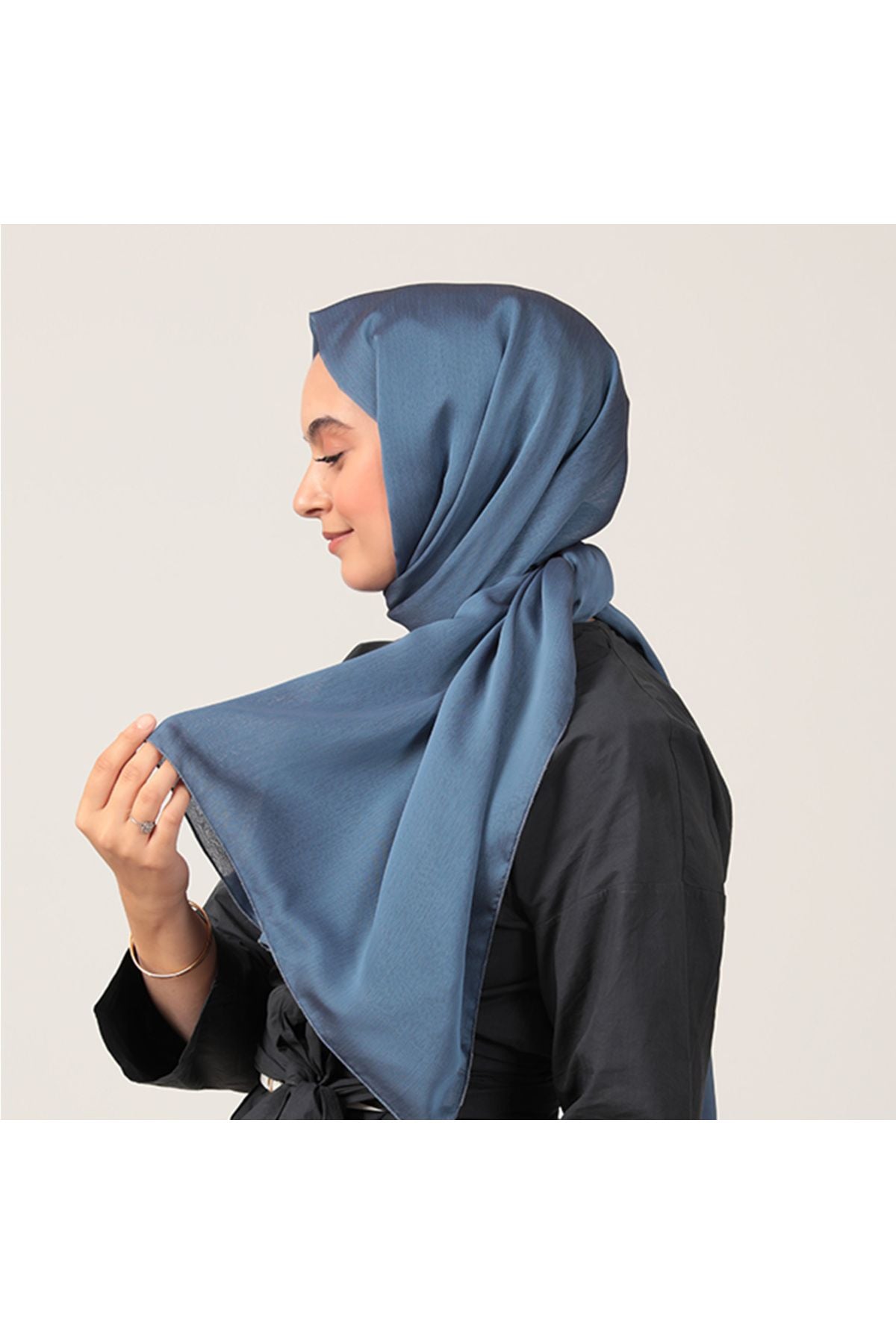 Janjanlı Şifon Şal - Mavi