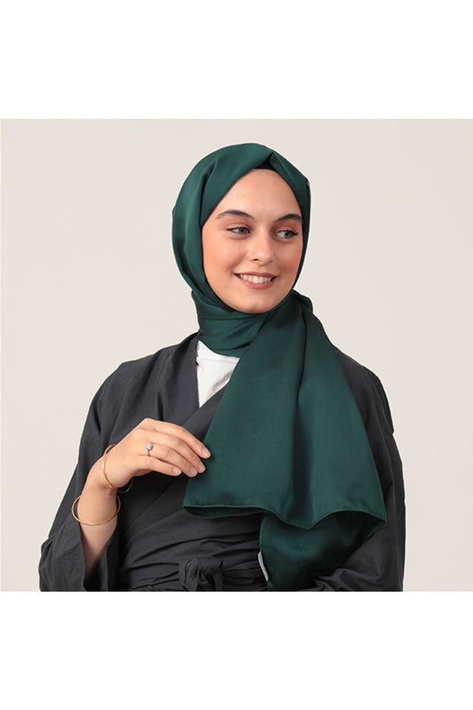 Janjanlı Şifon Şal - Çam Yeşili