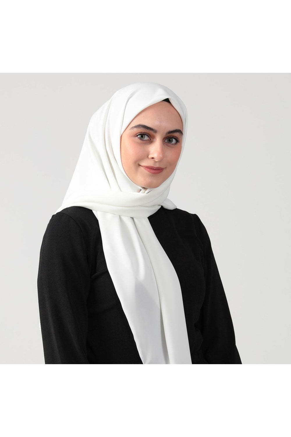 Medine İpeği Eşarp 110 x 110 cm - İnci Beyazı