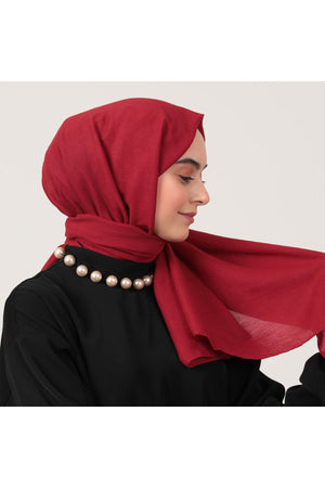 Organik Pamuk Şal - Bordo